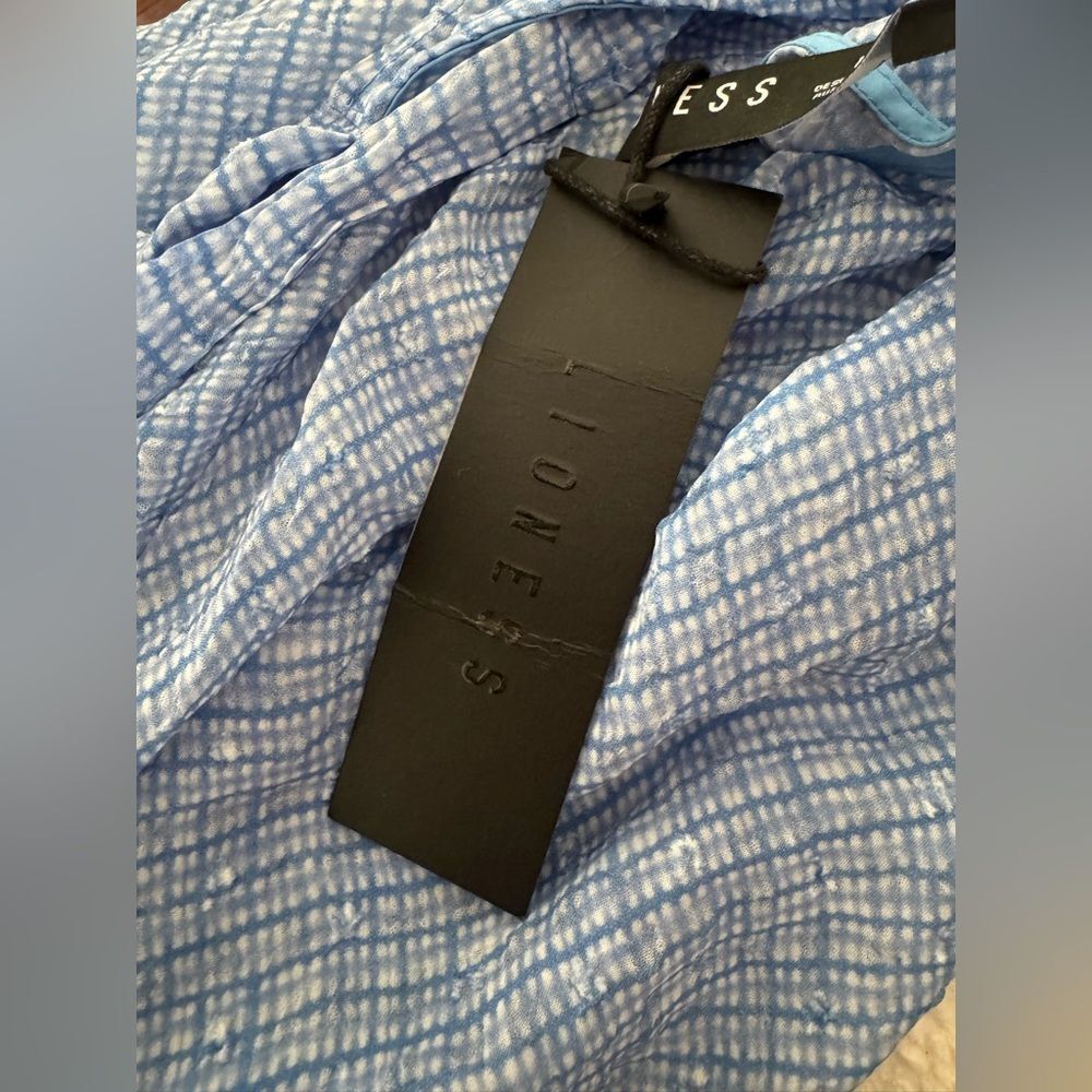 Lioness CARRIE HALTER DRESS | BLUE CHECK - Picture 5 of 5